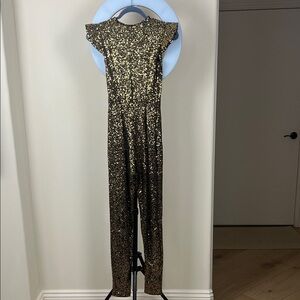 Vintage Gold Sequin Jumpsuit